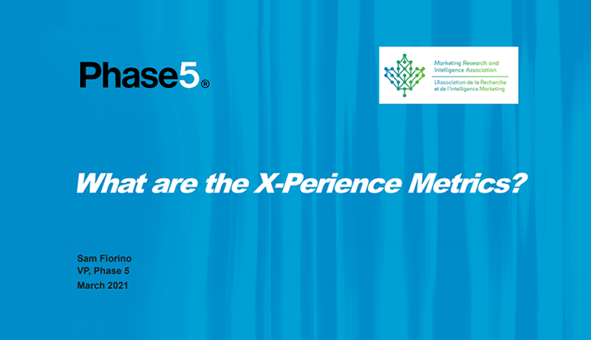 Presentation Cover Page for What are the X-Perience Metrics?