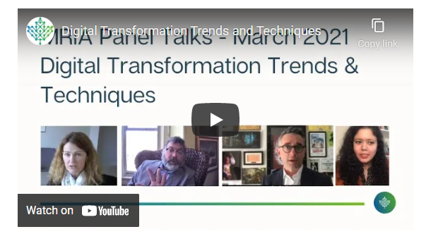 Screenshot of MRIA Panel Discussion, Digital Transformation Trends & Techniques