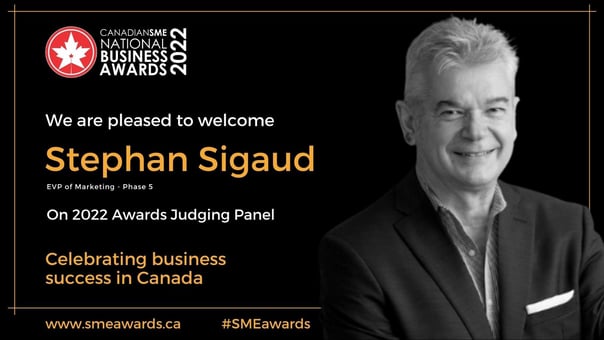 Banner with Stephan Sigaud, CanadianSME Awards Judge